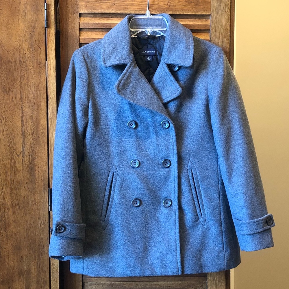 Lands End Double Breasted Peacoat Gem